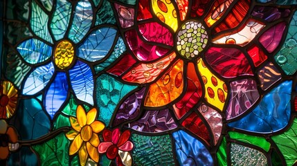 Detail of stained glass window