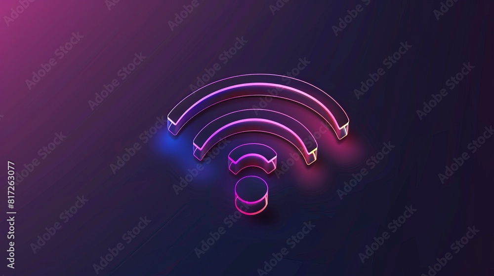 Poster illustration portraying the concept of wi-fi wireless connection and remote internet access, emphasi