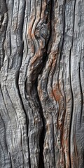 Fototapeta premium Natural Wood Texture. Abstract Gray Twisted Dry Wood Texture with Cracked Brown Background