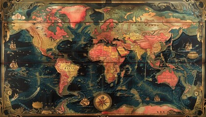 Fototapeta premium image of the world map as seen from the top