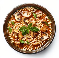 soup in a plate isolated on white background