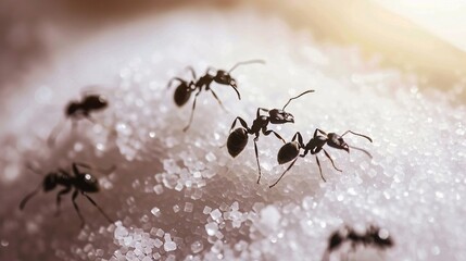 ants eating sugar