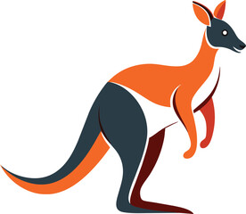 Kangaroo black sign isolated on white background