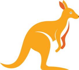 Kangaroo black sign isolated on white background