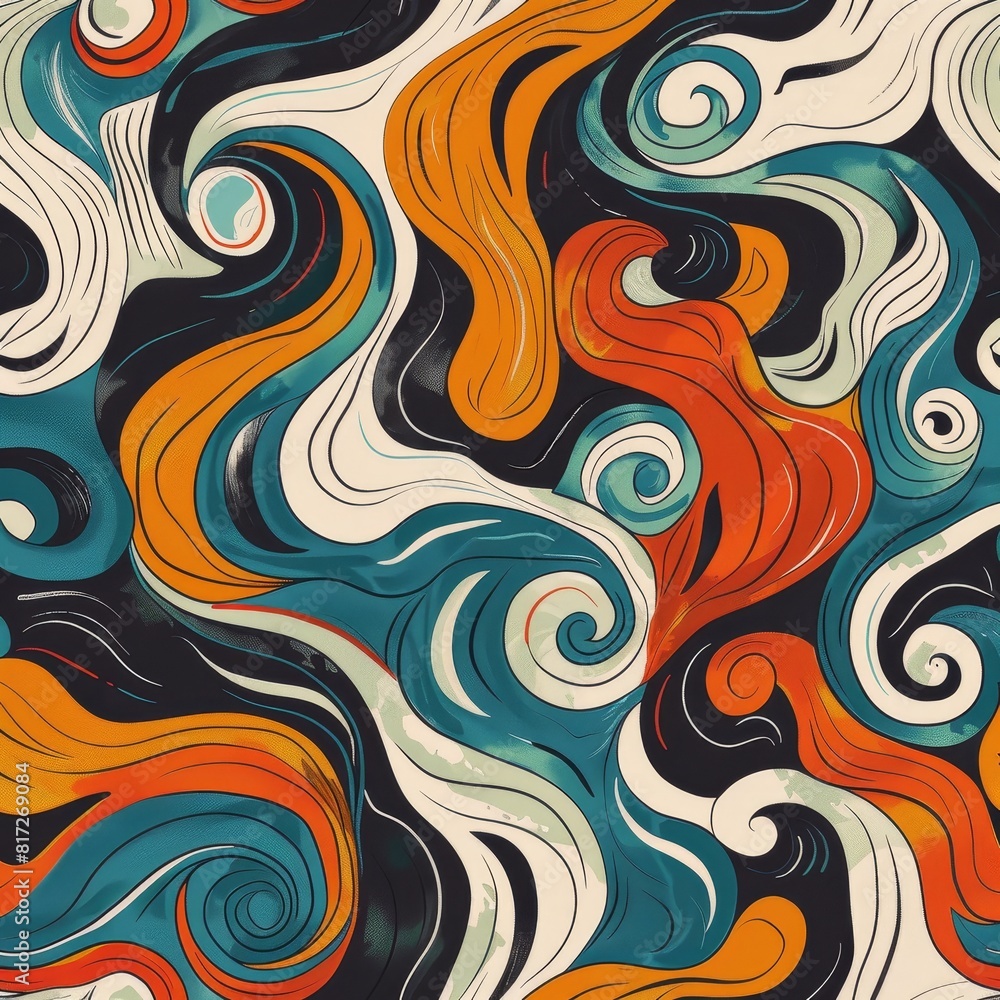 Poster abstract pattern, capturing dynamic energy with swirling lines