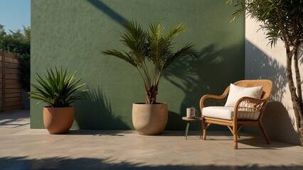 Fototapeta premium Modern Terrace, Tropical Location, Summer