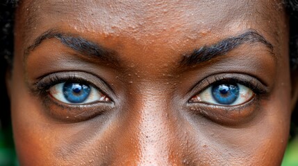 blue eyes intently focused, toothbrush poised before her lips