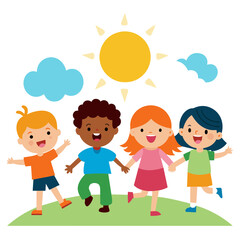 children day vector art illustration