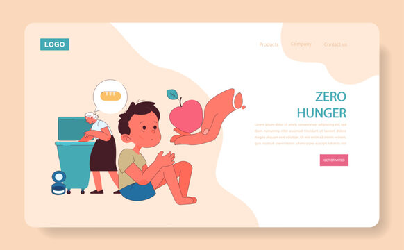 Zero Hunger web or landing. Addressing food insecurity and nourishment