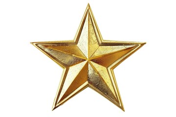 Fototapeta premium Holiday Star. Gold Christmas Star Isolated on White Background