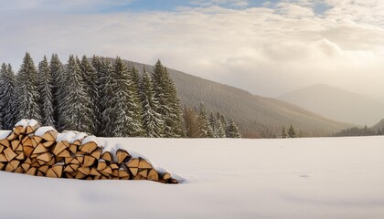 oak firewood background - Powered by Adobe
