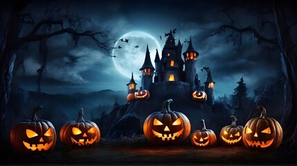 halloween background with pumpkin