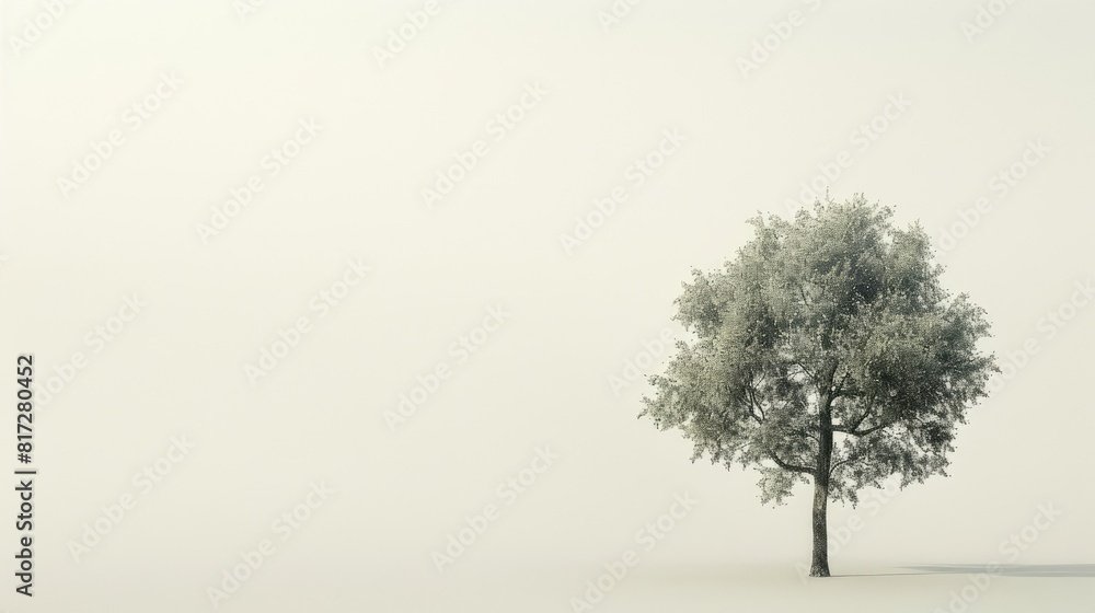 Aufkleber on world environment day highlight a single tree standing alone against a blank backdrop serving as 