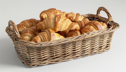 Image of croissants inside a wiker basket
