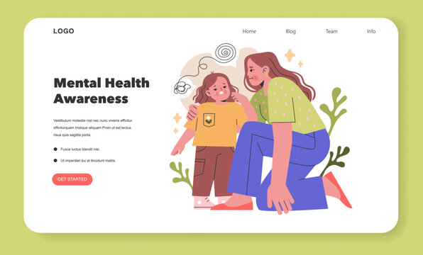 Mental Health Awareness illustration. Vector illustration.