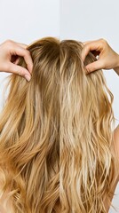 Naklejka premium A woman with blonde hair before and after.