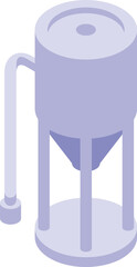 Vector graphic of a modern purple french press, ideal for kitchenwarethemed designs