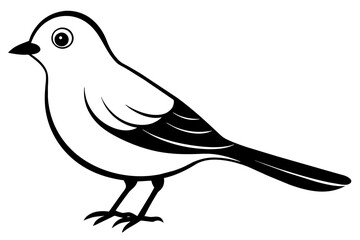 chirpy bird vector silhouette illustration