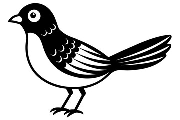 chirpy bird vector silhouette illustration