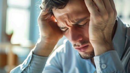 Brain diseases can lead to chronic and severe migraines which may make adult males appear tired stressed and depressed due to their mental health challenges in the medical field