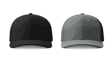 Snapback baseball cap mockup set from front and sid