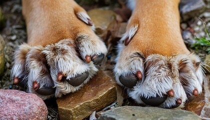 a close up photo of dog s paw prints suitable for pet related designs