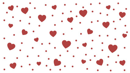  Valentine's day red hearts on white background.