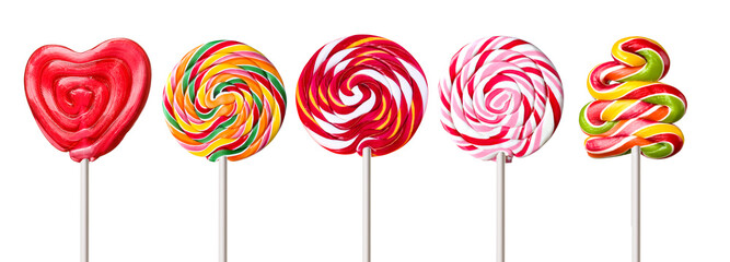 colorful lollipops isolated
