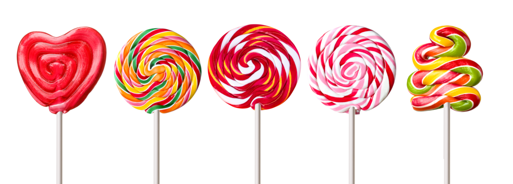 colorful lollipops isolated