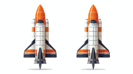 Space metal rocket or launching spacecraft template