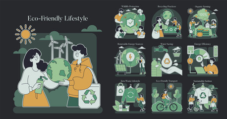 Eco Friendly Lifestyle. Flat Vector Illustration