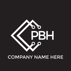 PBH letter technology logo design on black background. PBH creative initials letter IT logo concept. PBH setting shape design
