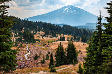 Mt Bachelor Views from Broken Top Trail, Three Sisters Wilderness, Oregon