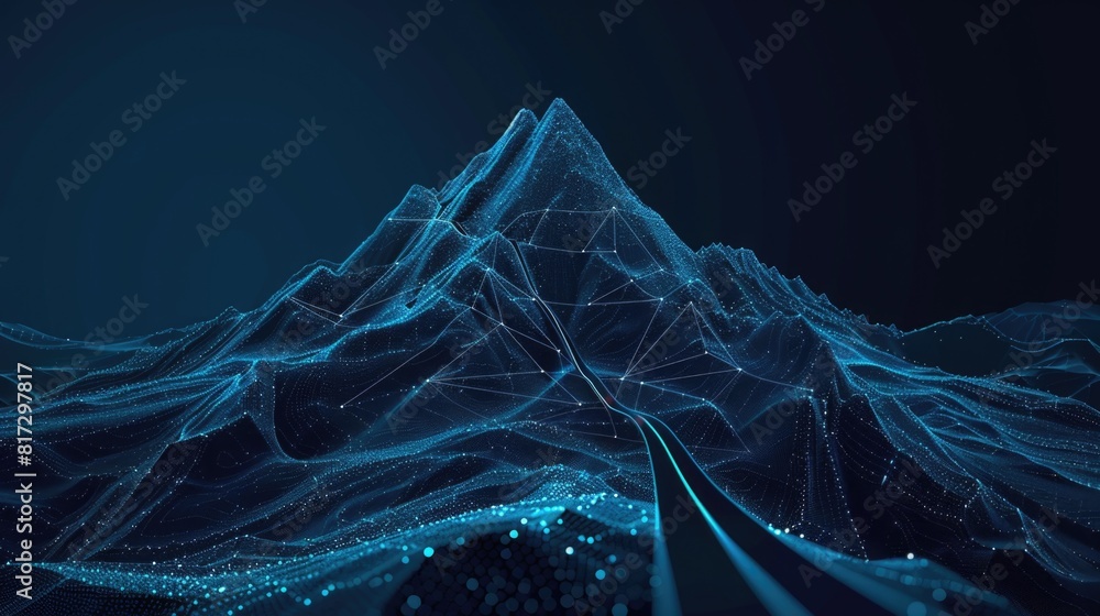 Canvas Prints a mountain range is shown in a blue and white color scheme