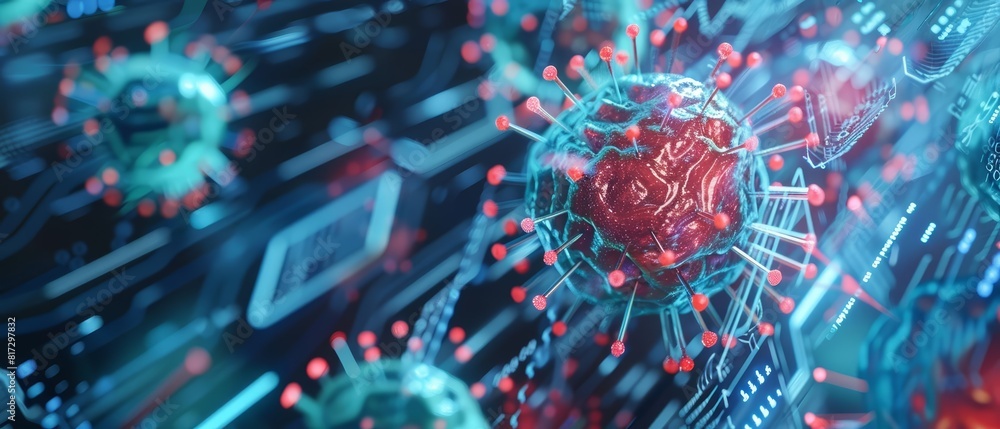 Poster close up of malware spiraling into a system