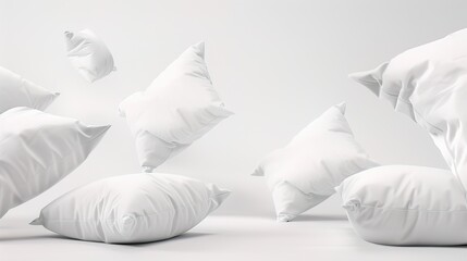white color pillows floating on a white background with depth of field, isolated on white --ar 16:9 --style raw Job ID: 0b1fad93-2621-420b-b86f-27638a4bbaaf