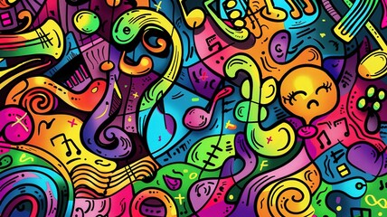 Fototapeta premium Colorful Doodle art music