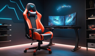 A chair for a gamer, a chair for a computer game player.