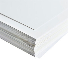 Stack of Blank White Sheets on a Transparent Background

