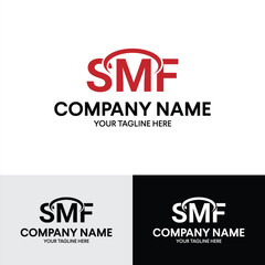 SMF Letter Initials Modern Typography Logo Template