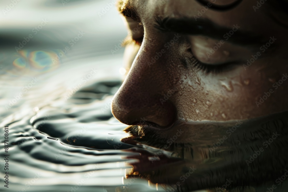 Aufkleber a grayscale image showcasing the gentle nuances and patterns of water ripples