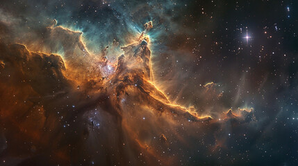 Mystical Photo of a Nebula's Enigmatic Beauty Capturing the Mysteries and Wonders of Deep Space in...