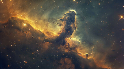 Mystical Photo of a Nebula's Enigmatic Beauty Capturing the Mysteries and Wonders of Deep Space in Stunning Detail