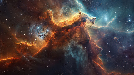 Fototapeta premium Mystical Photo of a Nebula's Enigmatic Beauty Capturing the Mysteries and Wonders of Deep Space in Stunning Detail