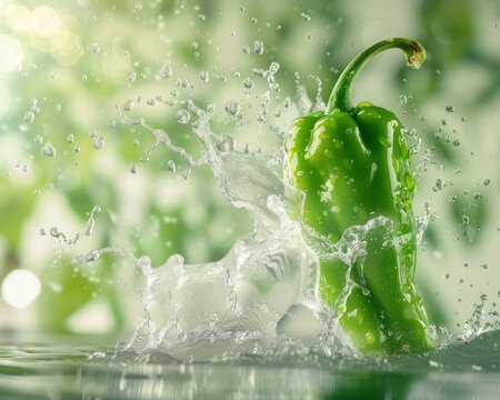 Photo of a fresh green chili pepper