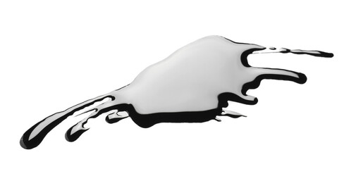 Black glossy oil blob isolated on white