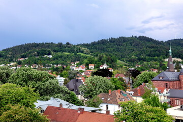 Blick auf Freiburg-Herdern im Frühling