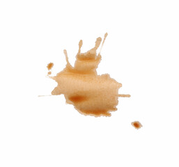 Dried coffee stain isolated on white, top view