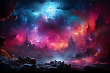 Vibrant Nebula With Stars