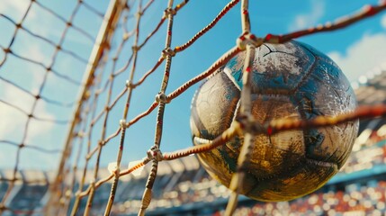 Goal Net Glory: Soccer Ball Rests in the Back of the Net (Victory, Celebration)